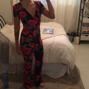 Rose Print Jumpsuit